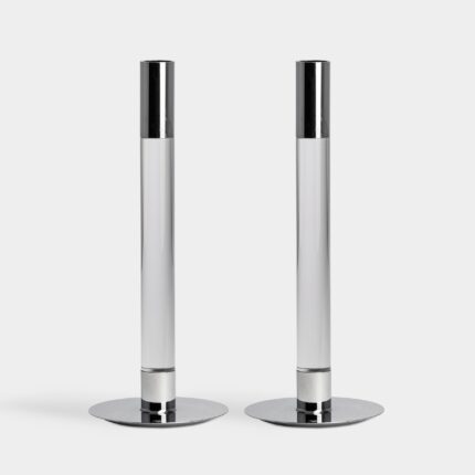 Lunhgqef Lumiere Candlestick Silver Medium - Set of 2
